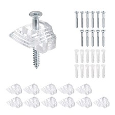 12Set 21mm Plastic Glass Retainer Clips Kit for 6mm Thick Glass, Clear