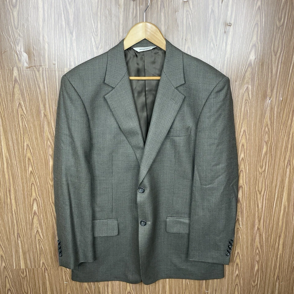 Pronto Uomo Sport Coat Mens 42R Green Multicolor 100% Wool Two Buttons - Image 2 of 4