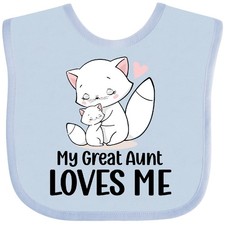 Inktastic White Kittens My Great Aunt Loves Me Baby Bib Cat Kitten Nephew Niece