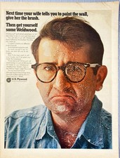 Madera contrachapada de EE. UU. "Paneles preacabados de madera soldada: mucho menos desorden" Anuncio impreso vintage '68