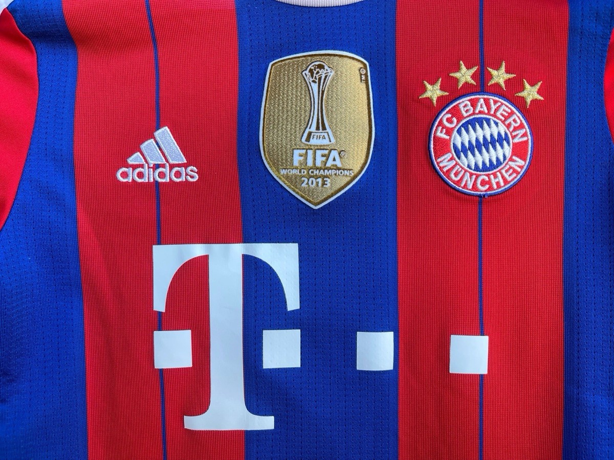 Bayern Munchen 2014 Home Jersey #19 Gotze Adidas Red Blue Shirt