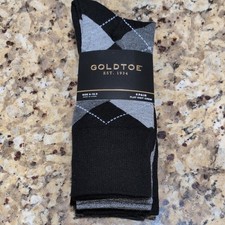 Gold Toe 4 Pack Mens Dress Socks Shoe Size 6-12.5 Black, New