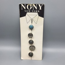 NONY New York Button Covers 5pc Western Faux Turquoise Silver Tone Boho Decor