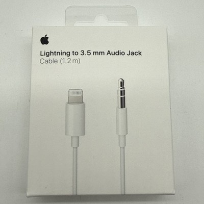 GENUINE APPLE LIGHTNING TO 3.5MM AUDIO JACK CABLE ADAPTER - WHITE A1879 ORIGINAL