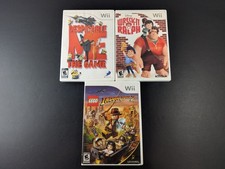 Nintendo Wii LOT of 3 Games: Lego Indiana Jones 2 Despicable Me Wreck-it Ralph