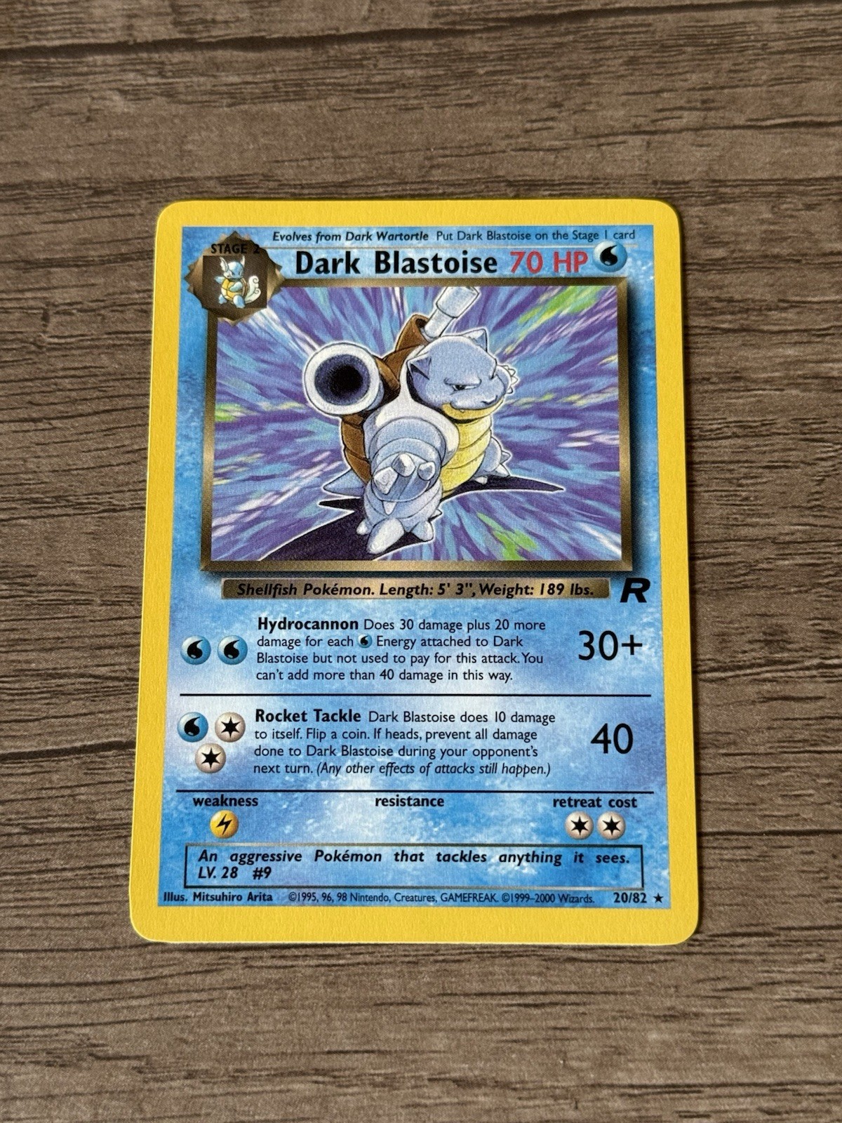 Dark Blastoise 20/82 Team Rocket 2000 Wotc Regular Rare NM-