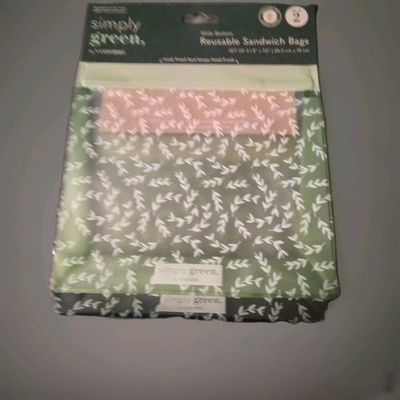 #ad #ad Simply Green By Vanderbilt Wide Bottom Reusable 1 Storage Bags 2 Sandwich Bags $8.00