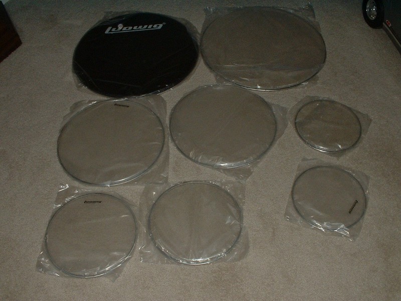 Ludwig Drum Head Set Lot of 8