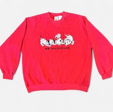 Vintage 90  s Disney 101 Dalmatians Embroidered Crewneck Sweatshirt Size Large