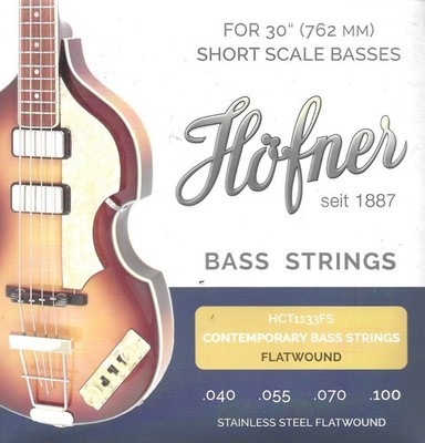 GENUINE HOFNER CONTEMPORARY BASS GUITAR STRINGS Flatwound SHORT SCALE HCT1133FS