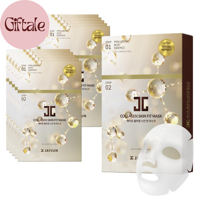 JAYJUN Collagen Skin Fit Mask (10 Sheets)   2-Step All in One Hydration & Firmin