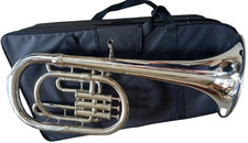 HAHAPA HANDMADE 3VALVE SILVER Eb BRASS ALTO HORN FREE SHIP N CUSTOM DUTY FOR USA