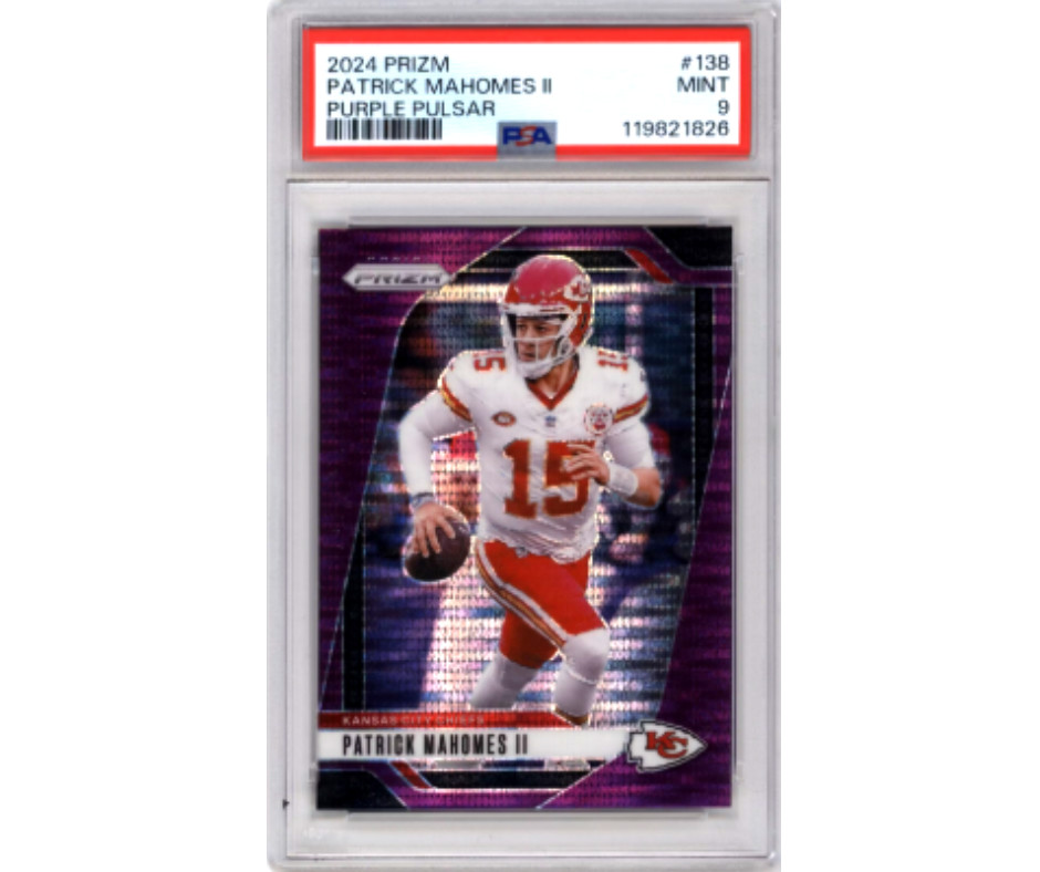 2024 Prizm Patrick Mahomes II #138 Purple Pulsar PSA 9