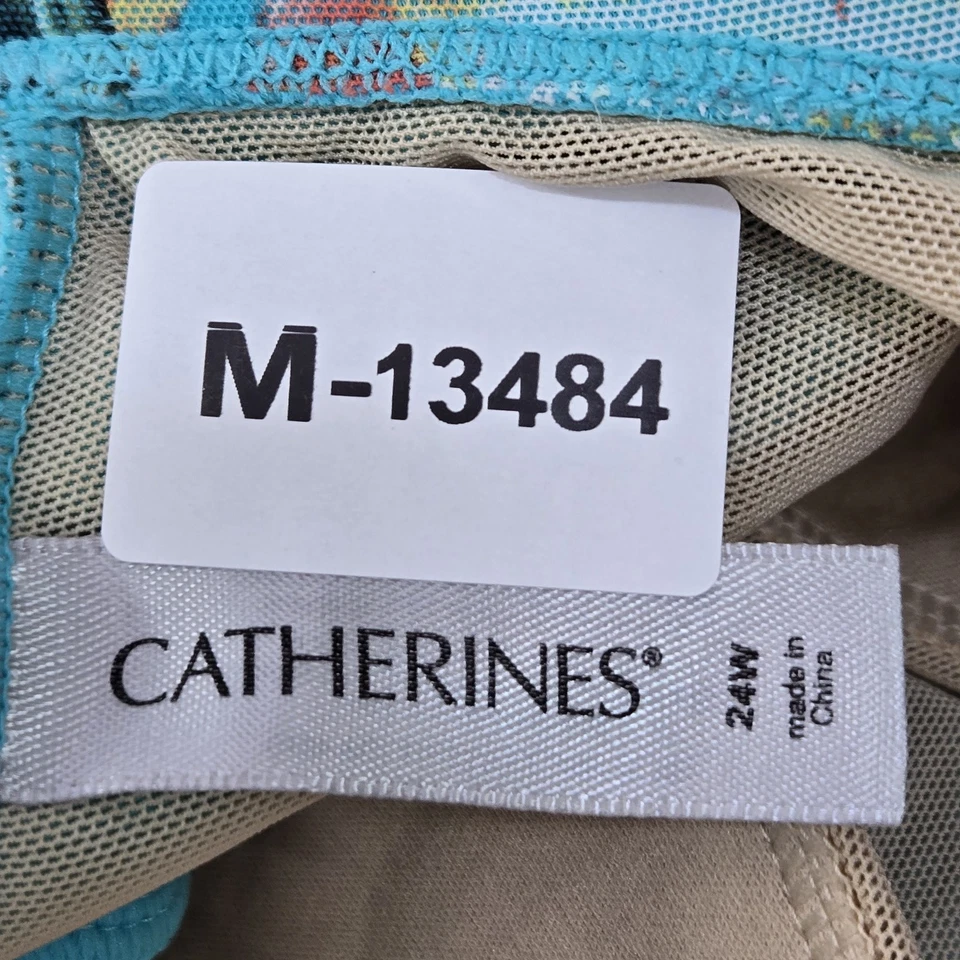 Купальный костюм женский Catherines 24 Вт синий нейлон спандекс купальник цветочный без рукавов - Изображение 2 из 4