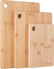 Vencier Bamboo Chopping Board Set of 3 – Thick Wooden Boards for Meat & Veg