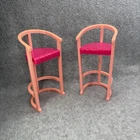 Vintage Barbie Kitchen Play Set of 2 Pink BAR STOOLS CHAIRS Mattel 1986
