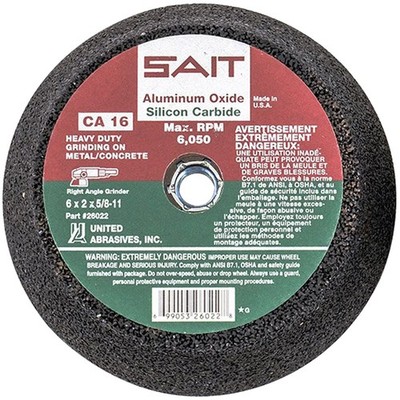 United Abrasives 26022 6x2x5/8-11 Combination Metal Concrete Cup Stones 5 pack