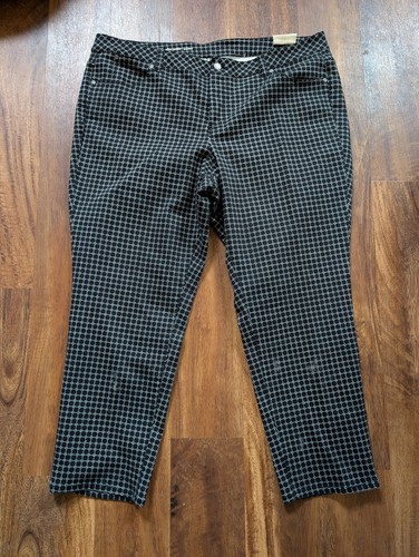 Jeans elasticizzato nuovo con etichetta taglia 22WP TALBOTS donna Heritage slim alla caviglia nero stampa - Foto 9 di 12