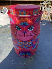 Monty Bojangles Persian Pink Cat Tin EMPTY Approx 6.5" High, excellent condition