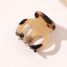 Glossy Black Coffee Little Shark Clip 3cm Small Pumpkin Grab Clip Korean Simple