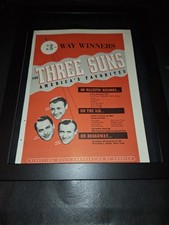 The Three Suns Rare Original Majestic Records 1946 Promo Ad Framed!