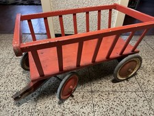 Vintage/Antiker roter Holzwagen–Handwagen Bollerwagen, rustikal, Deko & Sammler