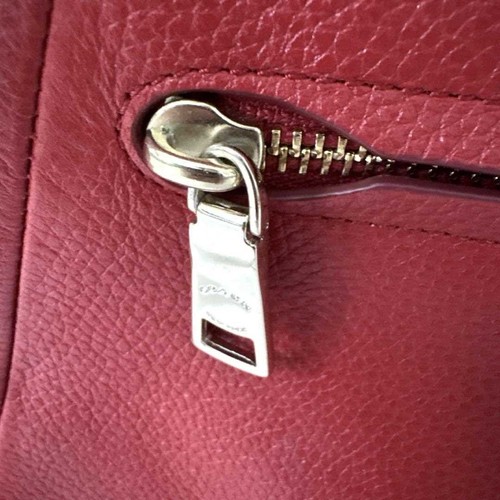 COACH Handbag Shoulder Bag Medium Logo Leather Red Women's USED FROM JAPAN - Picture 6 of 10