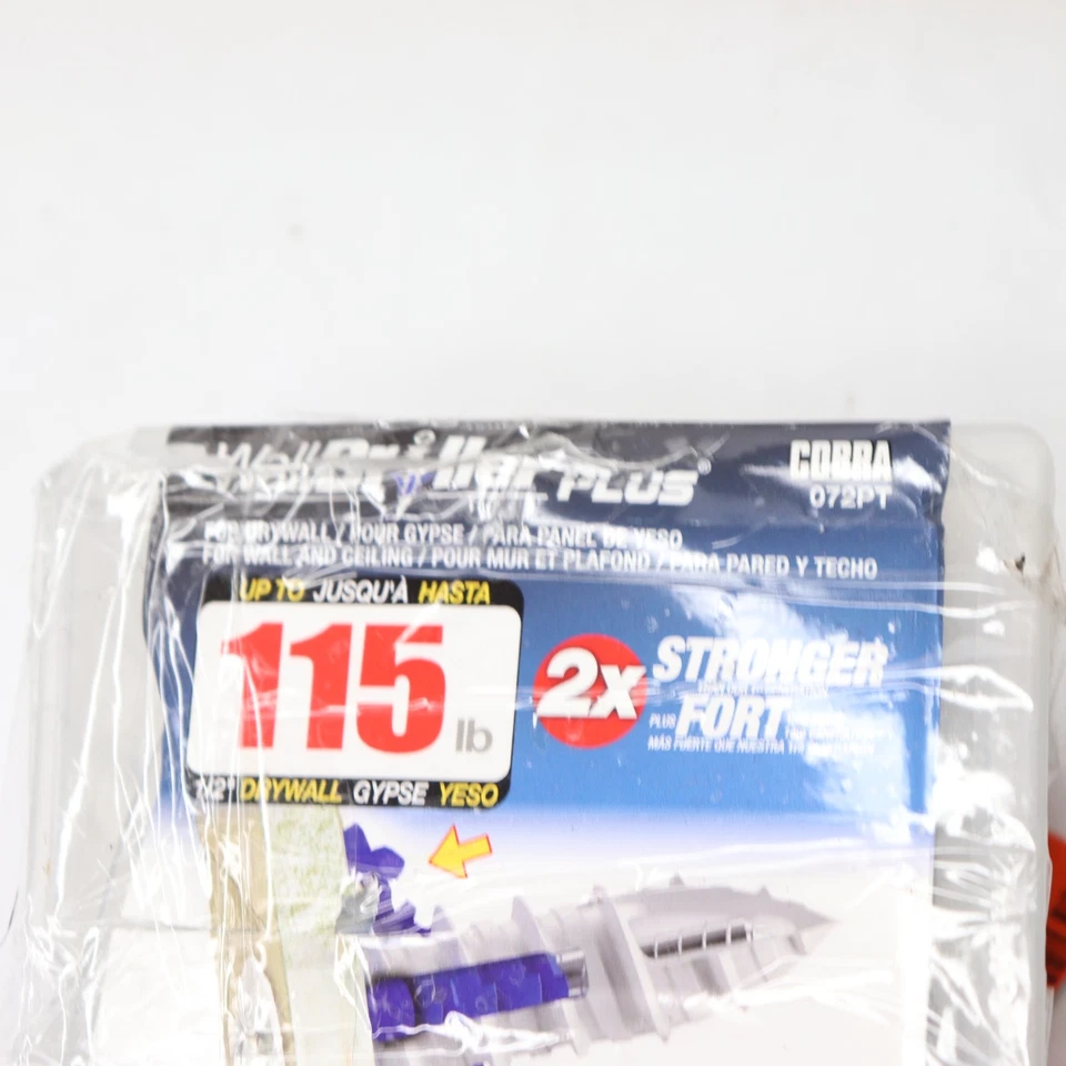 (80-Pk) Cobra #8 полый настенный самосверлящийся анкер с винтом 1,72 дюйма 072PT - Изображение 2 из 4