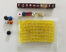 Dice Lot of 100 Pieces - Different Materials, Sizes, Sides, etc. D6, D12, D20
