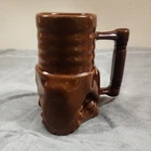 FRANKOMA Pottery Brown Coffee Mug Oil field, Tri cone Drill Bit