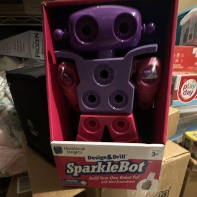 Educational Insights Design & Drill SparkleBot Purple Pink Robot Toy for Kids 3+