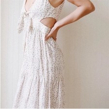 Anthropologie McGuire Cut Out Rose Garden Palizzi Sundress Sz 6