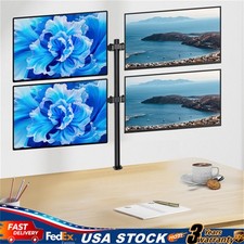 Quad Monitor Desk Mount Adjustable Clamp Stand Heavy Duty 4 Screens up to 27"