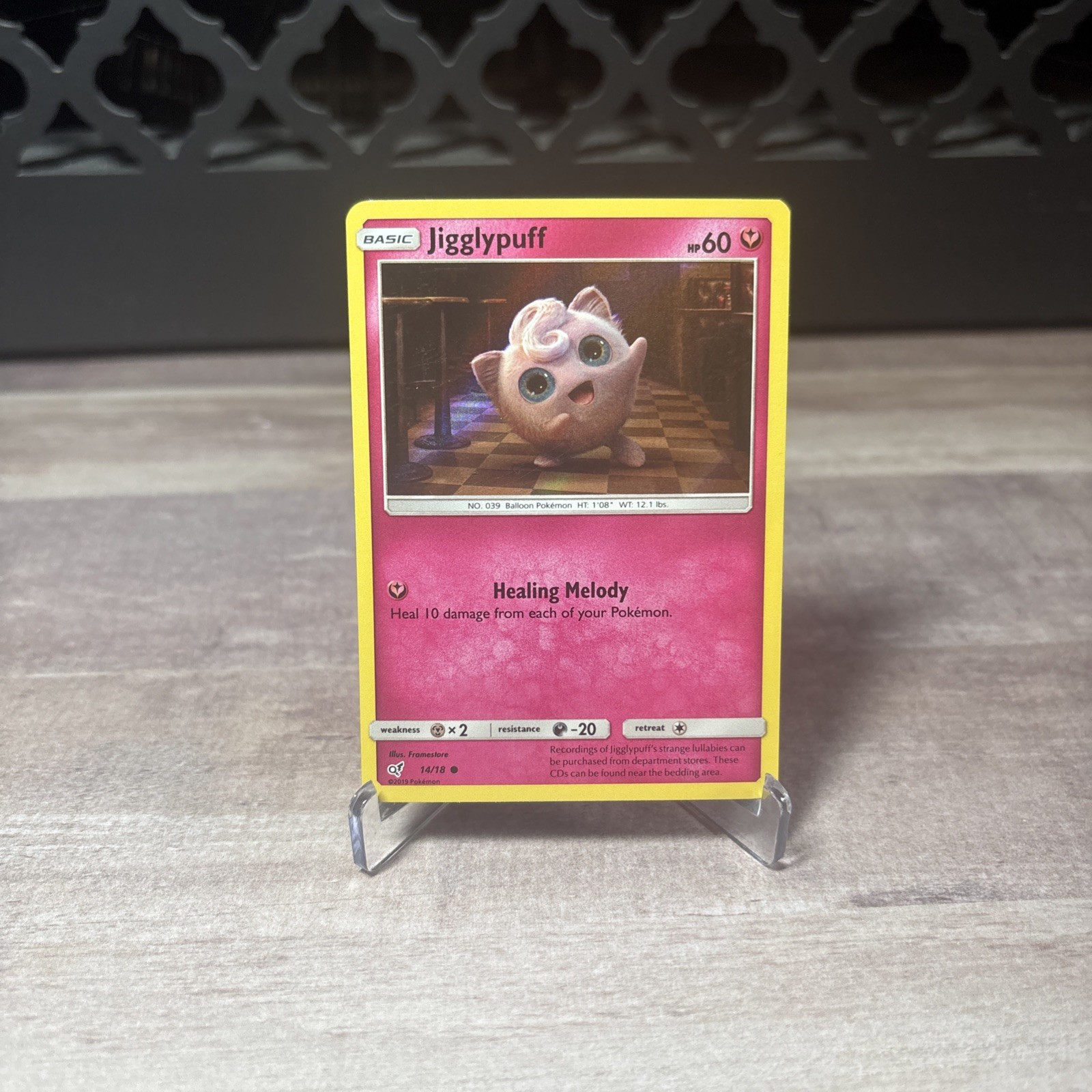 POKEMON JIGGLYPUFF 14/18 DETECTIVE PIKACHU COMMON HOLO NEAR MINT