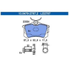 Satz Bremsbeläge Bremsklötze hinten für Audi A3 8L1 8P1 8P7 8PA A4 B5 | 24070