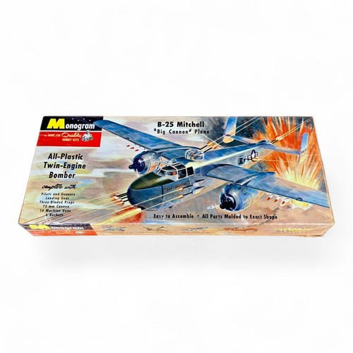 Avión Mitchell "Big Cannon" 1955 monograma B-25 escala 1:68 kit PA7:98 ☆ nuevo sellado - Imagen 9 de 12
