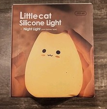 Cat Night Light for Kids,Cute Night Lamp for Nursery,Squishy Silicone Cat Touch