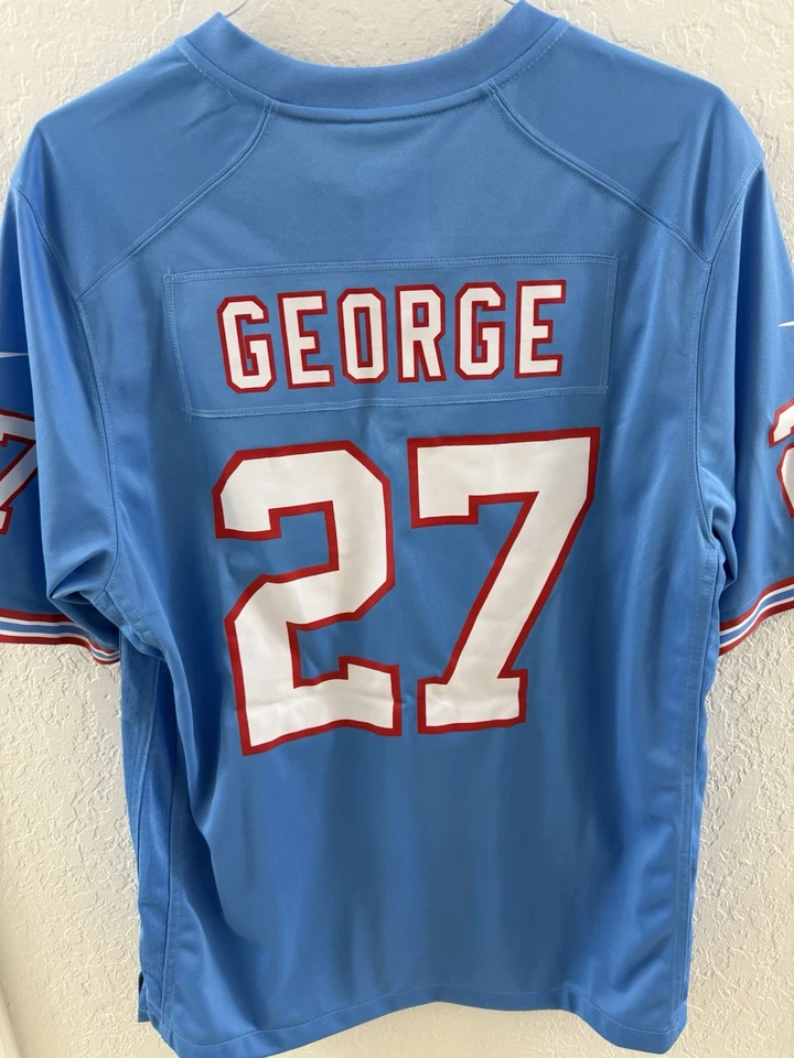 Camiseta deportiva retirada del juego de la NFL Tennessee Titans Eddie George Nike Blue Oilers Foto 2 de 4