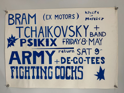 Bram Tchaikovsky Poster Original Fighting Cocks Birmingham Circa 1980s