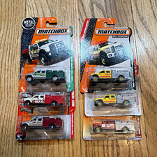 Matchbox Fire Trucks - Ford F-550 Super Duty Rescue Trucks Lot of 6 NEW