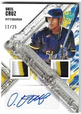 Oneil Cruz 2022 DIAMOND KINGS MLB ROOKIE AUTOGRAPH PATCH CARD Pirates AUTO RC/25. rookie card picture