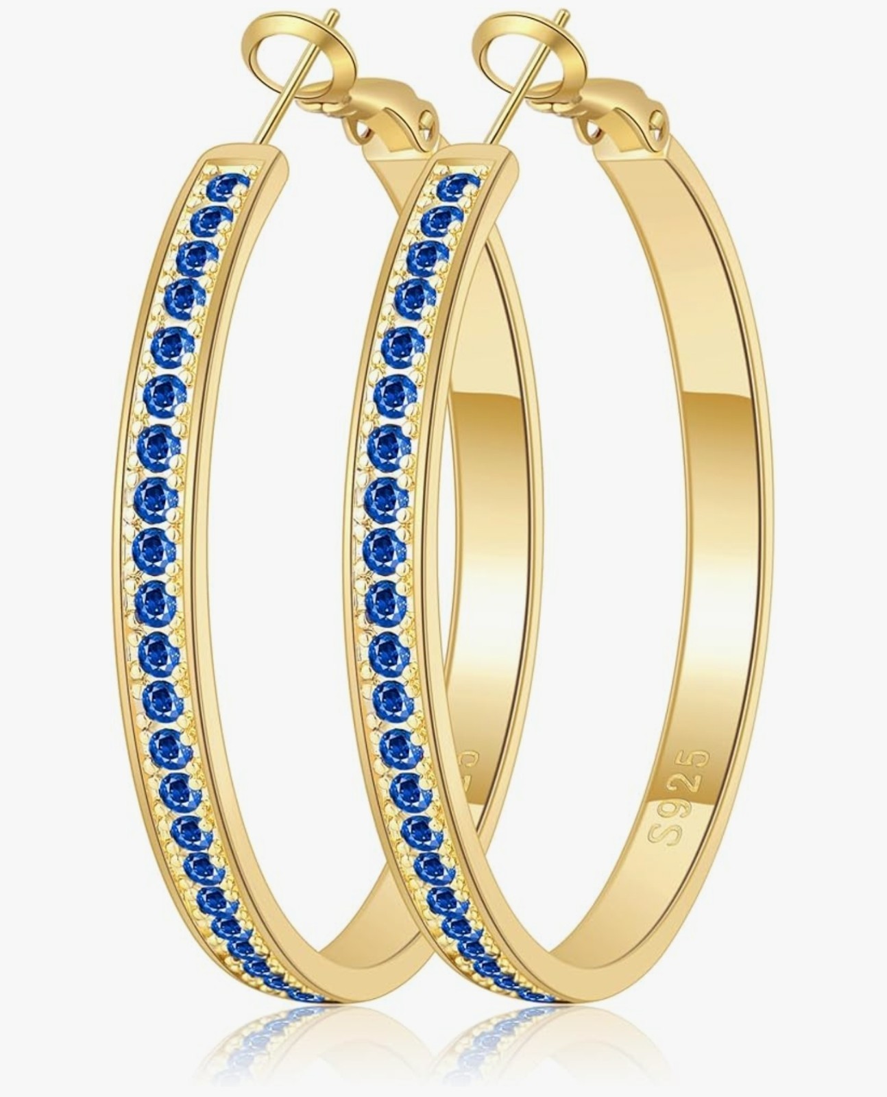 Aretes Argollas Chapado En Oro 14k Mejores Mujer Regalos Mujeres Novias De 40mm