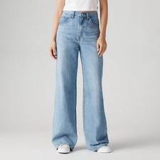 Levi Women High-Rise Cinch Baggy Jeans - Invested Indigo 24: