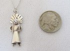Vintage Navajo Indian Sterling Silver Kachina Figure Pendant & Necklace Chain — photo 3