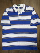 VTG 80s Munsingwear Slammer USA Striped Polo Shirt L Penguin Logo Made in USA