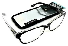 Foster Grant Reading Glasses Kensington black +1.25 with soft case NEW!