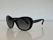 Chanel 5241 c.501/T3 Cat Eye Black Gray Tweed Polarized Sunglasses 56-17-135