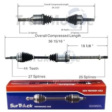 SurTrack Pair Set of 2 Front CV Axle Shafts For Infiniti G20 2.0 L4 Manual