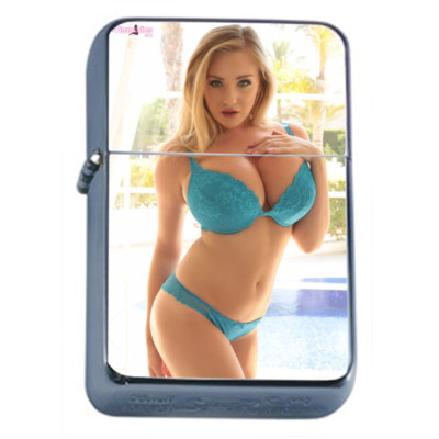 British UK Pin Up Girls D14 Flip Top Oil Lighter Wind Resistant 