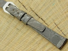 Stylecraft NOS Vintage 11mm Brown Crocodile Watch Band Silver Tone Buckle Unused